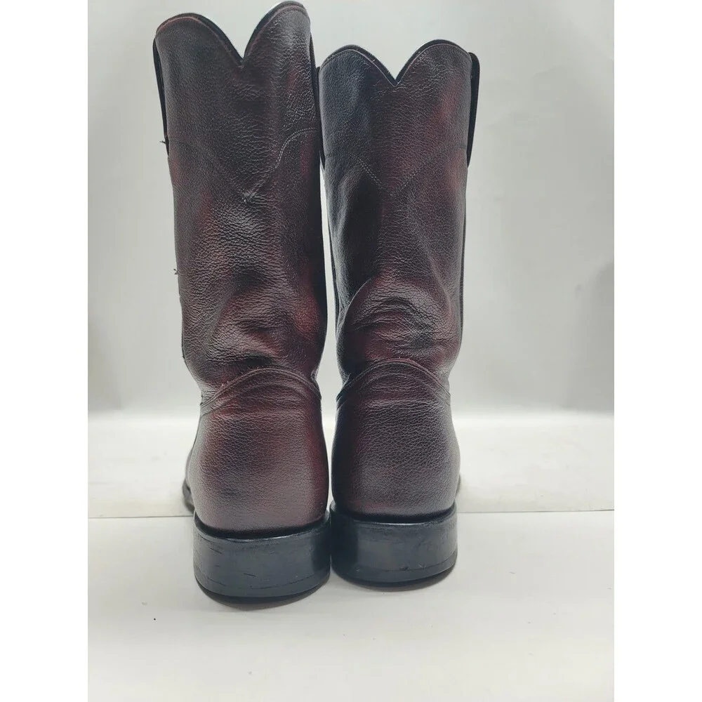 Dan Post Men's 9.5 D Oxblood Maroon Red Leather Cowboy Western Ropers Boots 6586